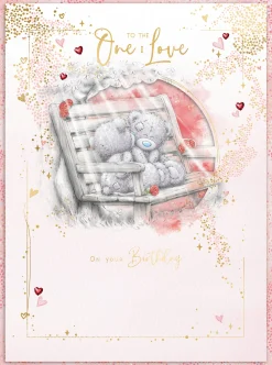 Me to You Tatty Teddy Luxury Boxed Birthday Greeting Card To The One I Love Bears On A Bench 12x9ins -