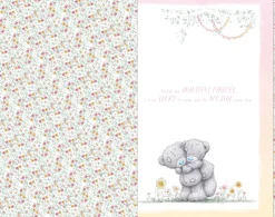 Me to You Tatty Teddy Luxury Handmade Birthday Card For Beautiful Fiancée 18 x 28 cms