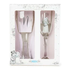 Me to You Tatty Teddy Mr & Mrs Beer Glass and Champagne Flute Gift Set