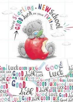 Me To You Tatty Teddy 'Off to Big School' Greeting Card 5x7ins - Official Collection