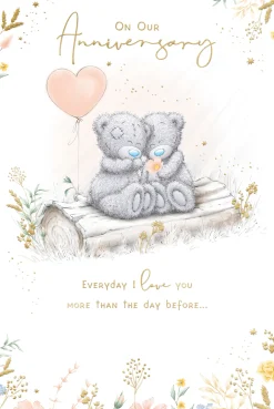 Me to You Tatty Teddy On Our Anniversary Card 6 x 9 Inches (15 x 22 Cms)