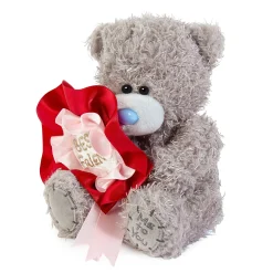 Me to You Tatty Teddy Plush 15cm-High Bear With Best Friend Rosette On Luxury Gift Plinth - Official Collection
