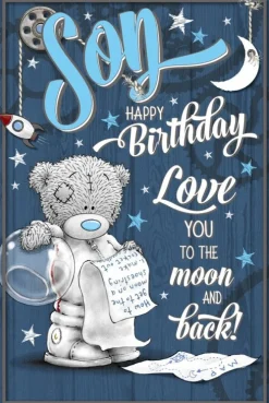 Me to You Tatty Teddy Son Moon & Back Birthday Card