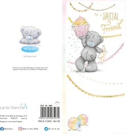 Me to You Tatty Teddy Special Friend With Cupcake Birthday Greeting Card 4x8ins - Official Collection