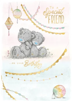 Me to You Tatty Teddy Special Friend With Lanterns Birthday Greeting Card 5x7ins -