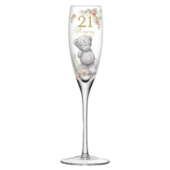 Me to You Tatty Teddy 21st Birthday Gift Set Includes Champagne Glass, Coaster & Keyring In Luxury Gift Box - Signature Collection