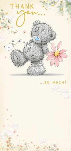 Me to You Tatty Teddy Thank You Greeting Card 8 x 4 Inches (20 x 10 Cms) - Official Collection