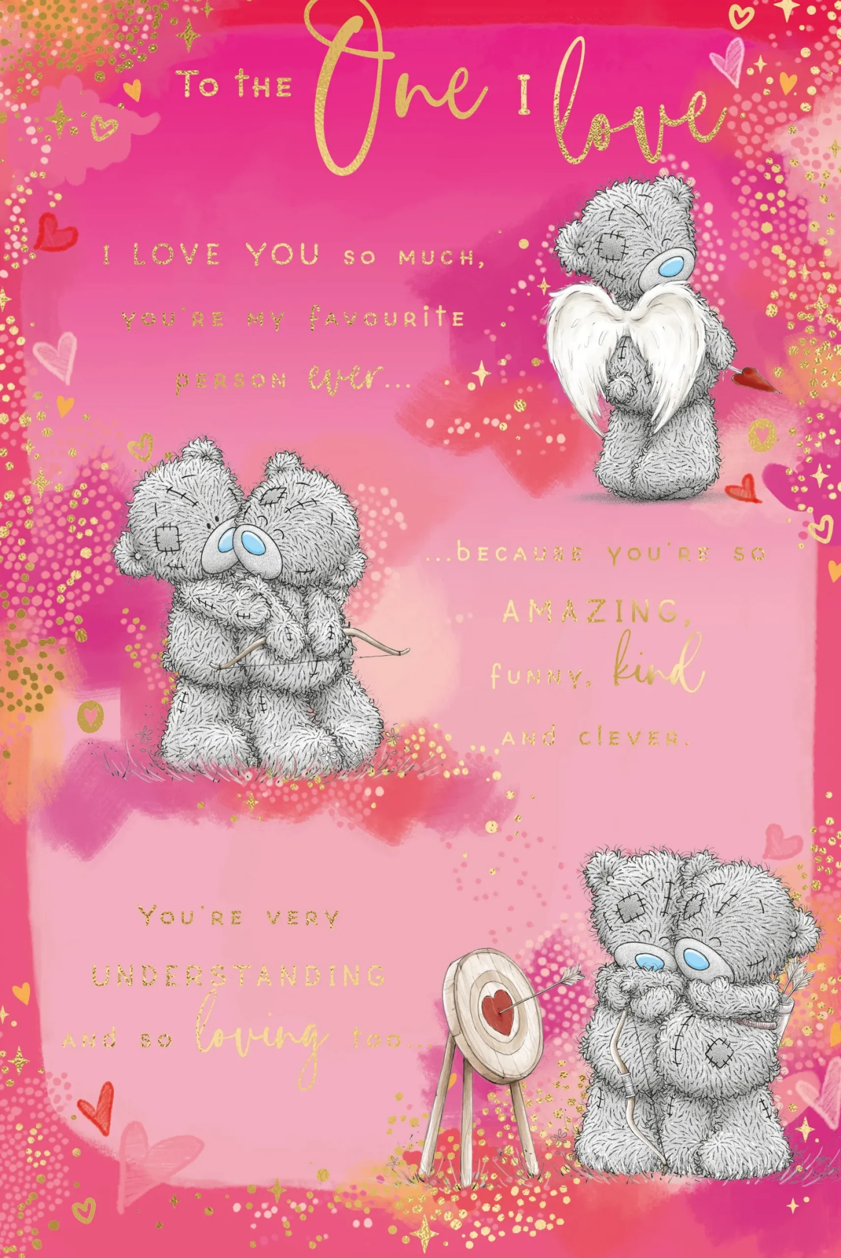 Me to You Tatty Teddy To The One I Love Romantic Verse Birthday Greeting Card 6x9ins -