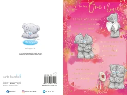 Me to You Tatty Teddy To The One I Love Romantic Verse Birthday Greeting Card 6x9ins -
