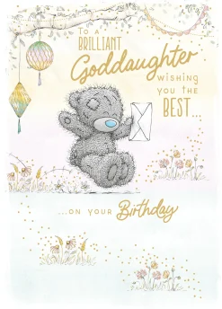 Me to You Tatty Teddy 'To A Brilliant Goddaughter' Cute Greetings Card - Official Collection