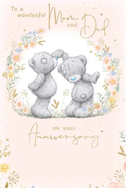 Me to You Tatty Teddy Wedding Anniversary Greeting Card To A Wonderful Mum And Dad, With Insert, 6 x 9 Inches (15 x 22 Cms) -
