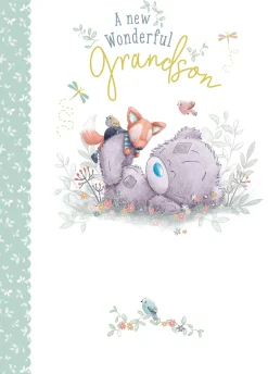 Me to You Tiny Tatty Teddy Grandson Birth Congratulations Card For New Grandparents 5 x 7 inches - Official Collection