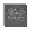 Stunning Foiled Anniversary Card For Husband, With Bespoke Dotty Envelope - Anise Greeting Card by Hotchpotch London Size 6 x 6 inches
