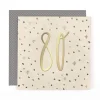 Stunning Foiled Birthday Card For 80th Birthday, With Bespoke Dotty Envelope - Anise Greeting Card by Hotchpotch London Size 6 x 6 inches