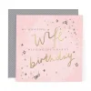 Stunning Foiled Birthday Card For An Amazing Wife, With Bespoke Dotty Envelope - Anise Greeting Card by Hotchpotch London Size 6 x 6 inches