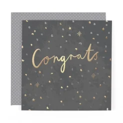 Stunning Foiled Congratulations Card - Celebrate Passing Exams, Driving Test, New Job, First Home - Well Done Card With Dotty Envelope by Hotchpotch London Size 6 x 6 inches