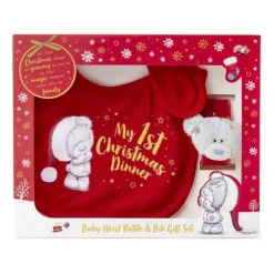 Tiny Tatty Teddy Christmas Bib and Wirst Rattle Set