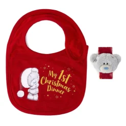 Tiny Tatty Teddy Christmas Bib and Wirst Rattle Set