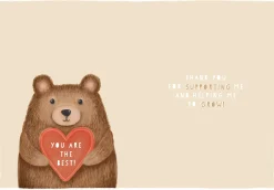 Wishing Well Thank You Teacher Fluffy Bear Design, Greeting Card Studios 5 x 7ins - Official Collection